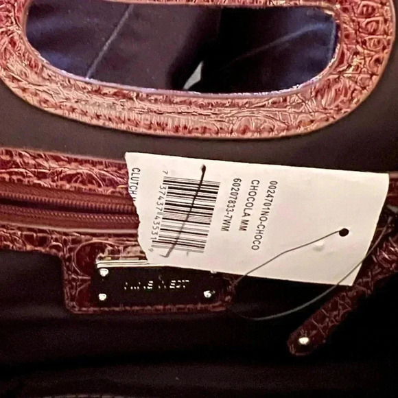 NINE WEST Women’s Vegan Envelope Croc Embossed Clutch - Picture 9 of 11